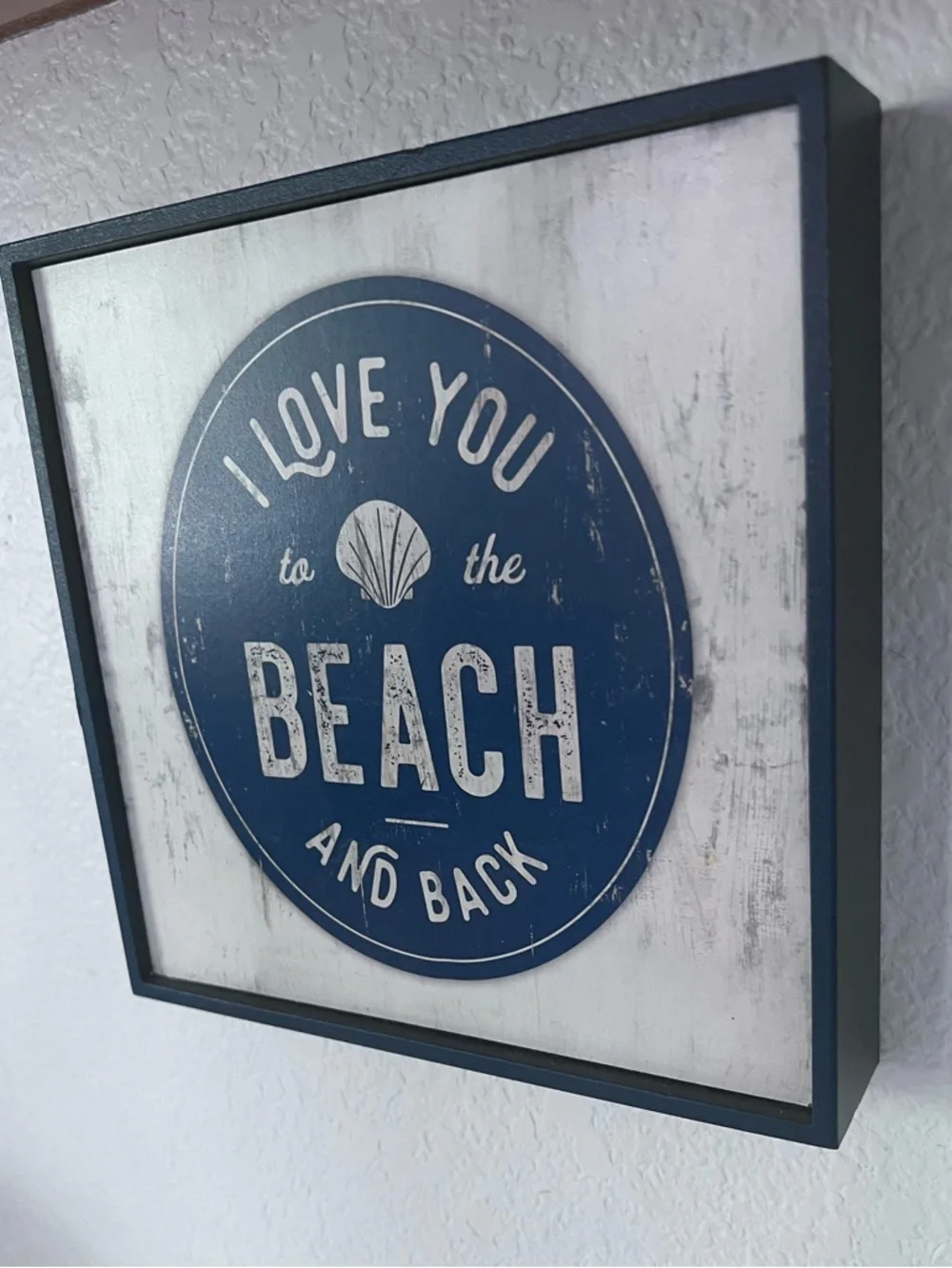 'I Love You to the Beach and Back' Nautical Coastal Wall Art Navy and White